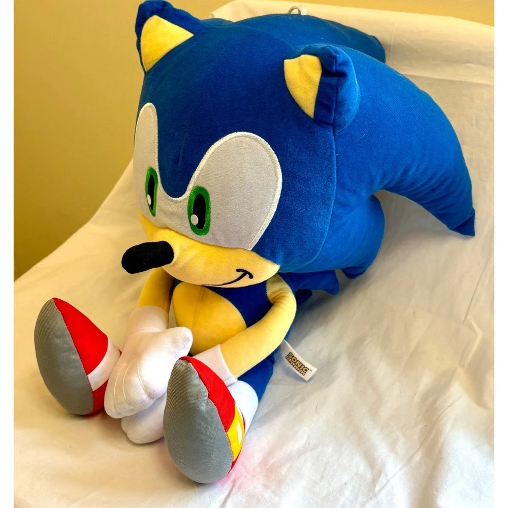 Sonic the Hedgehog Plush Toy Factory SEGA Blue Stuffed Animal Large Head 18 Inch